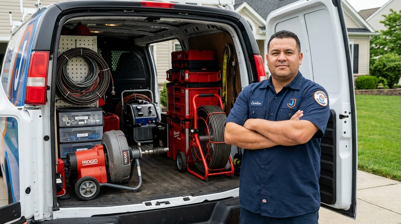 Professional drain cleaning equipment and Johns Plumbing LLC plumber in Wewahitchka