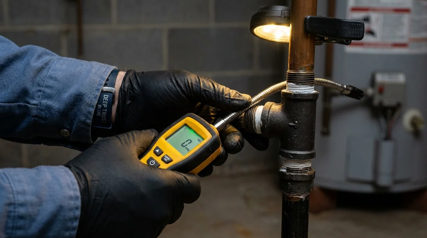 Gas leak detection with electronic sniffer by Johns Plumbing LLC in Wewahitchka