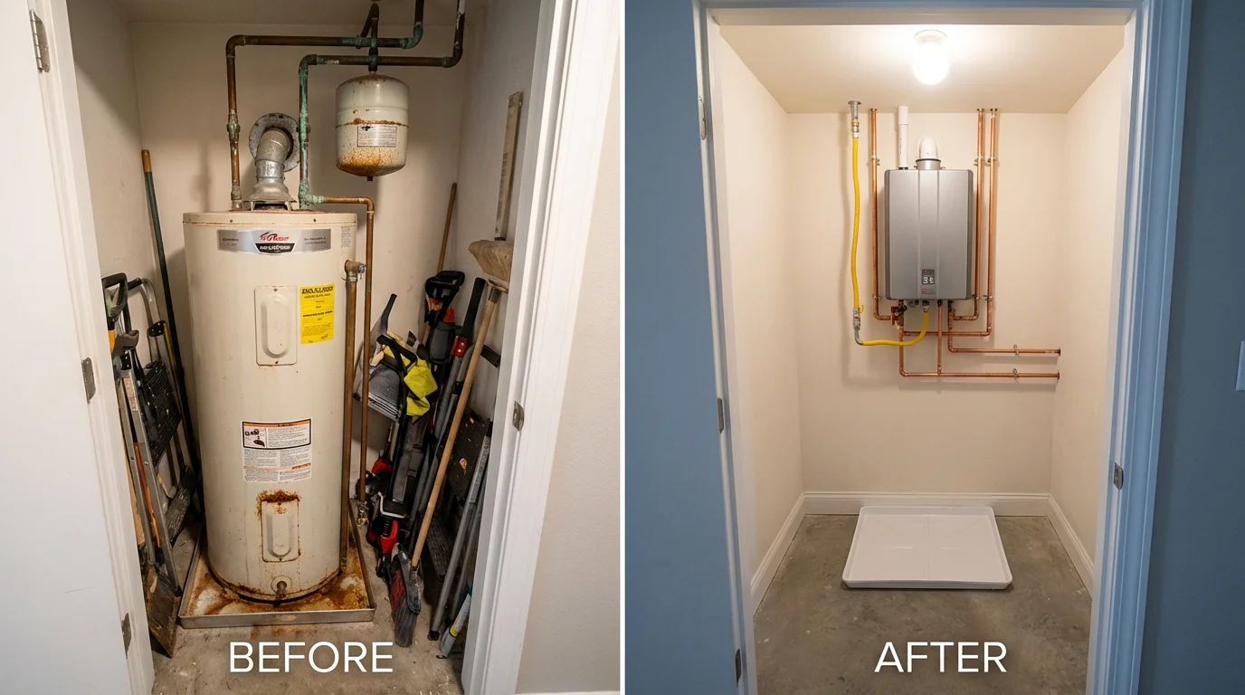 Tank water heater versus wall-mounted tankless unit comparison for Wewahitchka, FL homeowners